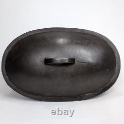 Wagner Ware O No. 4 Rôtissoire Ovale en Fonte Cocotte des Années 1920 avec Couvercle RARE 15