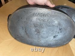 Wagner Ware O No. 4 Rôtissoire Ovale en Fonte avec Couvercle Four Hollandais Années 1920 Rare 15