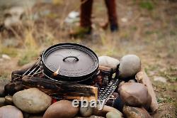 Yellowstone 12 Dutch Oven de camping profond, couvercle Power Y, noir